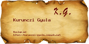 Kurunczi Gyula névjegykártya